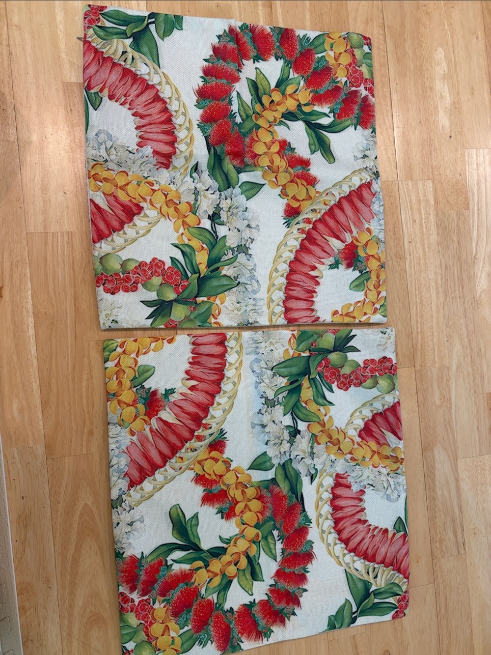 Tropical Floral Placemat Set - Red, Yellow & Green